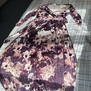 Pinkblush floral maternity maxi dress.